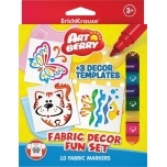 Tekstiilimarkerid Artberry 10 värvi + 3 šablooni