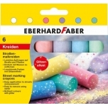 Asfaldikriit EberhardFaber 6tk ümar glittervärvid