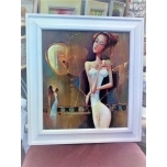 Valges kleidis naine ja ingel 51*46 2012.a