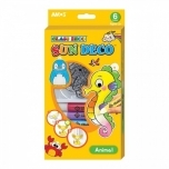 Klaasivärvid Amos 6 värvi ja 6 vitraažialust Merihobu