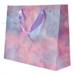 Paelsangaga lillakas-sinakas hajutatud mustriga kinkekott 25+8x20cm