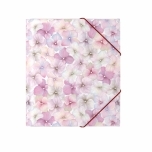 Nurgakummiga plastmapp A5 Lilledega pastell