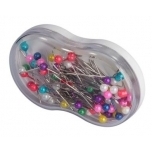 Nööpnõelad, värvilised, 75 tk plastkarbis 1370