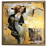 Jüri Ristna õlimaal Naine ja mees 48x48cm