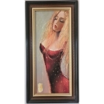 Jüri Ristna õlimaal Neiu punases 26x48 1999.a