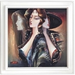 Jüri Ristna õlimaal Kolm naist 60 x 60cm 1996 