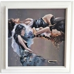 Jüri Ristna õlimaal Kolm naist pöörises 60 x 60 cm 1996 