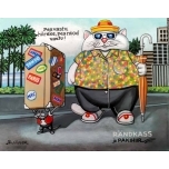 Jaan Männik akrüülmaal,lõuend alusraamil Rändkass ja pakihiir  24*30cm