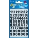 Kleebised Mustad numbrid 2 lehte 9,5mm