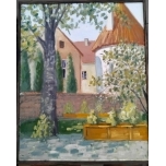 Õlimaal Punane torn roheluses.51*41cm Urmas Uustal