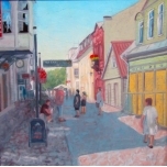 Õlimaal Rüütli tänav 54*54cm.Urmas Uustal