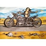 Escape kõrbes Harley.Jaan Männik akrüülmaal 42*30cm