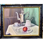 Õlimaal Natüürmort Nõudega 60*47cm Urmas Uustal