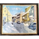 Õlimaal Talvine Pärnu vanalinn 43*51cm Urmas Uustal