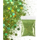 Särapulber Holograafiline Mix Hexagon Kevadroheline Sära 10gr