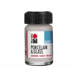 Portselani-ja klaasivärv Marabu Metallic-Silver Glossy 782 15ml 