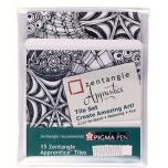 Zentangle paberite komplekt Valged 15tk puuvill 114*114mm