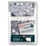 Zentangle paberite komplekt Valged 20tk puuvill 89*89mm
