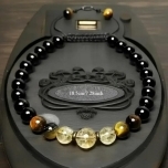 Reguleeritav käevõru must obsidian 6mm