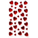 Kristallkleebis Südamed punased 35tk