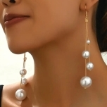 Kõrvarõngad pikad valged pärlid