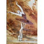 Kohvibaleriin 42*30 Akrüül ja kohvimaal.Jaan Männik