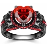 Punase tsirkoonkiviga sädelev sõrmus nr 9