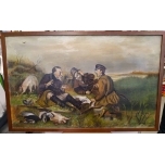 Õlimaal Kolm jahimeest puhkavad .Perov.Raamitud.Lõuend. 80.5*50cm 