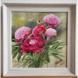 Õlimaal.Punased pojengid.Merike Läte 30*40cm