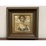 Jüri ristna õlimaal Kuldne tüdruk kuldlehtedega 22K 16x16 cm ilma raamita 2008.a