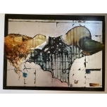 Jüri ristna õlimaal Lebab suur kuldlehtedega 22K 68x91 cm  2005.a 