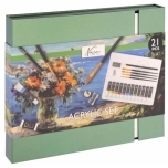 Akrüüli komplekt 21 osa ilus kinkekarp