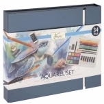 Akvarelli komplekt 34 osa ilus kinkekarp