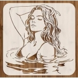 Naine vees šabloon 30,48cm