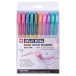 Geelpliiats Gelly Roll SILVER/ GOLD Shadow 10 värvi Sakura
