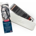 Söepliiats Derwent 6tk metallkarbis (Valge,2tk Dark,2tk Medium,Light)