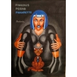 Pimedus peidab paharette.Akrüülmaal.30*42cm