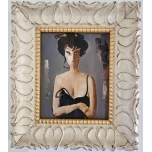 Musta kleidiga kassisilmne naine.Jüri Ristna 1989.a