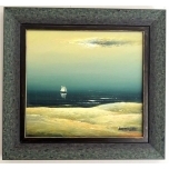 Purjekas merel.Jüri Ristna õlimaal 40x34cm 