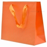 Kinkekott Paelsangaga kuldsete täppidega oranz 25+8x20cm