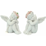 Ingel istuv roosipärjaga,toetab pead põlvedele.6,5cm (1 tk hind)