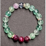 Fluoriit ja sügavlilla shang-sheng jaspis 10mm 20cm