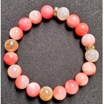 Pärsia roosa kaldsedon ja šampanja lumi ahhaat 10mm 20cm 