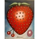 Punane maasikas.Akrüülmaal lõuend alusraamil. 25*20cm