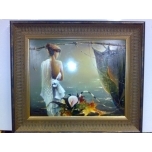 Naine ja lill (Mõõdud 61*52 raamiga)