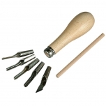 Linoollõikevahendite komplekt (käepide+5tera) Abig karbis