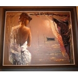 Jüri Ristna Tüdruk rannal,1996a 74,5x62,5 (raamiga)