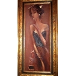 Jüri Ristna Tüdruk Tume 1995a 23,0x47,5 (raamiga)